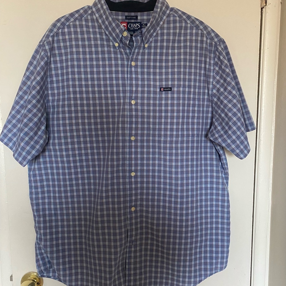 Chaps Blue Checkered Men's Shirt‎